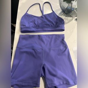 Lululemon Wunder Train short & flow y bra in charged indigo size 12